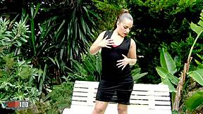 Horny Latina Teen Kiihara Strong Performs Seductive Striptease, Undressing Slowly