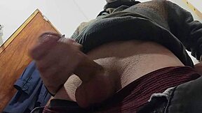 Rain Pours Outside as I Stroke My Monster Cock in Bathroom