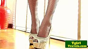 Ladyboy Ning flaunts tight ass in corset with bold moves