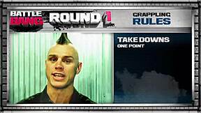 Milf shaved pussy fucked by big black cock in MMA ring