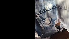 detailed view of a blonde's juicy ass in a hidden voyeur setting with candid amateurs