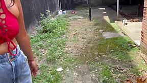 Girlfriend Licks Ass for Money from Neighbor