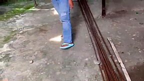 Girlfriend Licks Ass for Money from Neighbor