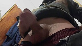 Rain Pours Outside as I Stroke My Monster Cock in Bathroom