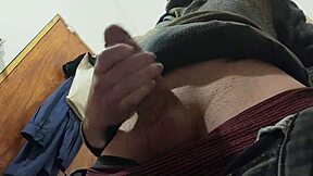 Rain Pours Outside as I Stroke My Monster Cock in Bathroom