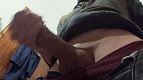 Rain Pours Outside as I Stroke My Monster Cock in Bathroom