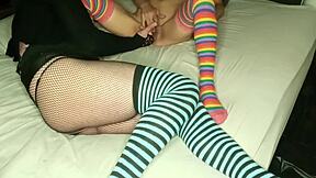 Crossdresser Fucks Sexy Brunette With Fat Ass And Curvy Body