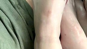 Honeyt gives daddy his favorite foot treatment after a long day