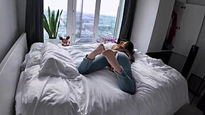 yo, caught my hot big tits step sis stroking