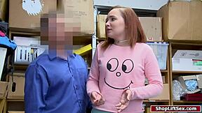 Teen Shoplifter Sucks Officer's Cock At Work