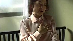 japanese mom works her hairy pussy hard with a buzzing vibrator