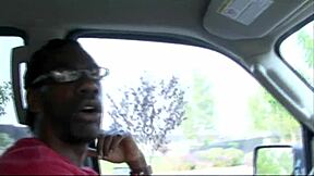 Misty Vonage gets bent over for interracial cum on tits!