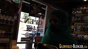 Islamic Babe Sucking Huge Black Cock at Gloryhole