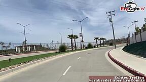 German tattoo model rides cock on real sex date!