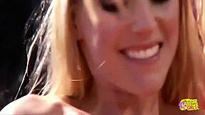 i was washing the car when these blonde lesbos seduced me into a outdoor threesome with strapons