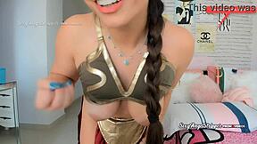 intense joi session with princess leia cosplay twerking for cum in mouth