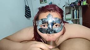 Chubby Amateur Plays with Dick in Mouth and Rubs on Face