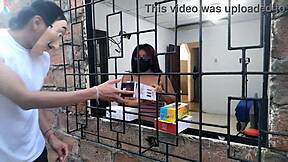 horny latina student feels excited as salesman offers toys, shaking ass while masturbating in lingerie.