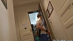 Wife Lulu Jung enjoys interracial anal sex. Husband licks ass during blowjob.