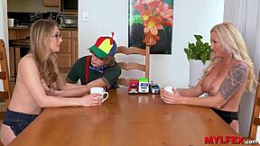 i am the brat boy served by stepmom and aunt in fucking reality