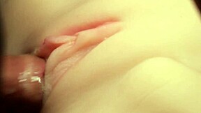 Lube Flows Into Her Shaved Pussy During Fetish Play