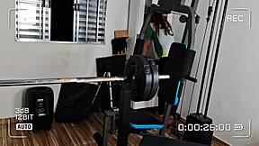 Employees in crossdressing attire engage in softcore activities at the office warehouse outdoors