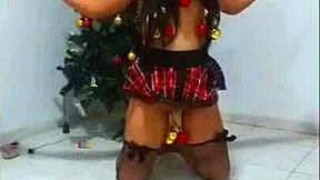 Slave Endures Humiliation Bound At Christmas