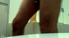 huge dildo stretches tight pussy with intense toy action