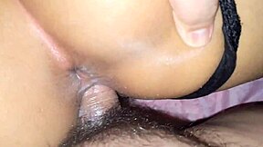 My neighbor doesn't expect me to remove her thong to fuck her and asks me to leave her ass full of milk