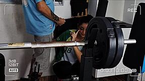 Employees in crossdressing attire engage in softcore activities at the office warehouse outdoors