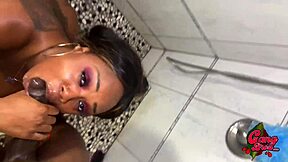 sharing a shower with my thick chocolate step sister