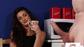 British Office Voyeur Encourages Sub To Tug