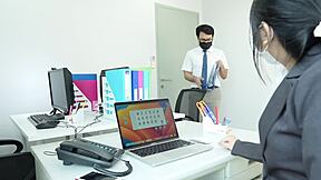 Office Female Manager Seduces Staff with Ass Licking and Anal