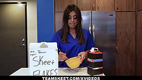 Hot Nurse Ella Knox Titfucks Stepdad's Monster Cock In Hospital!