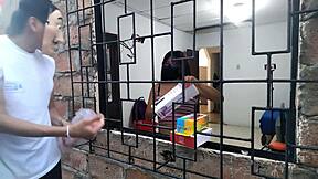 horny latina student feels excited as salesman offers toys, shaking ass while masturbating in lingerie.