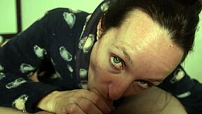 Sucking Huge Brunette Cock And Swallowing Jizz