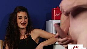 British Office Voyeur Encourages Sub To Tug