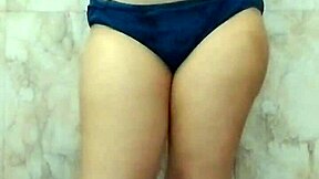 hot indian girl fingers pussy in bathroom solo