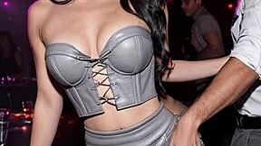 Dirty After Work - AI Leather Skirt Tease in Public