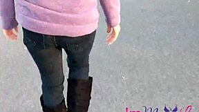 Public ripping wedgies - immeganlive flashing blonde ass and tits in jeans