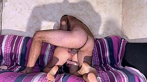 Blonde Milf's Big Boobs Creampie On Couch