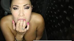 London Keyes getting nude and masturbating her pussy and tits