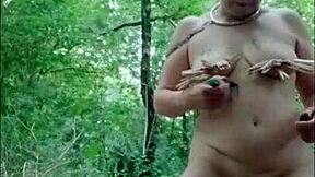 Female Slave Humiliated With Slaps And Sex In Outdoor Forest Setting