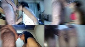 latina milf passionately sucks cock, eagerly taking cum in mouth during deepthroat session