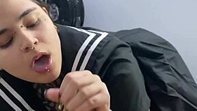 Is That Curvy Prostitute With Big Ass And Tattoo Giving A Homemade Blowjob?