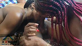 african mom shares boyfriend's white cock with step daughter