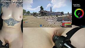 Naked Goth Gamer Girl Mistress Larentiah In Rust Stream