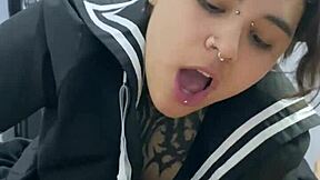 Is That Curvy Prostitute With Big Ass And Tattoo Giving A Homemade Blowjob?