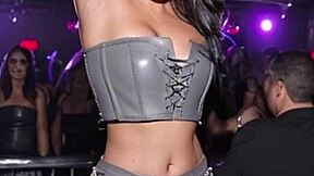 Dirty After Work - AI Leather Skirt Tease in Public