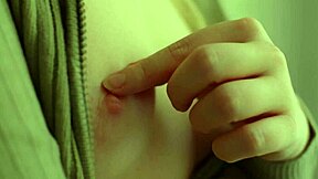 Beautiful blonde model teasing nipples and pussy - closeup slow-motion